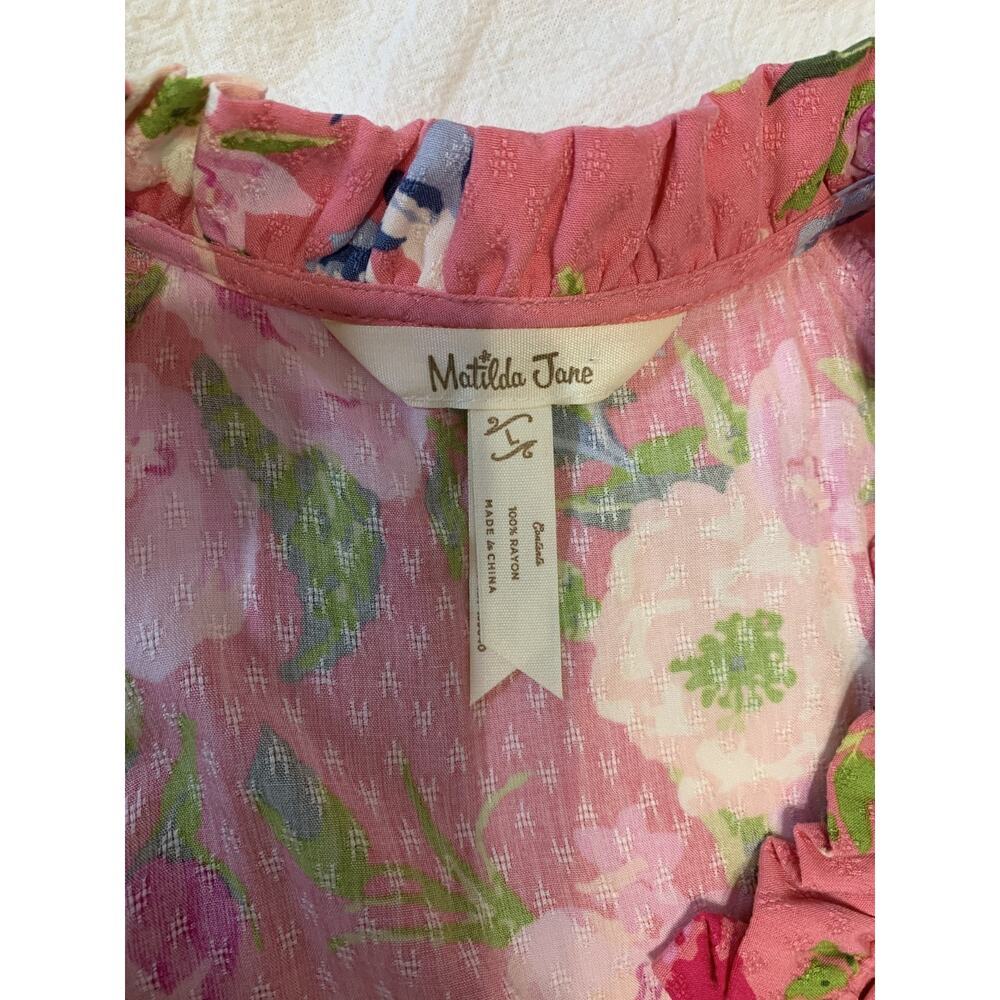 Matilda Jane Womens Enchanted Garden Floral Tiered Ruffle Dress Size L Cottage - Picture 7 of 9